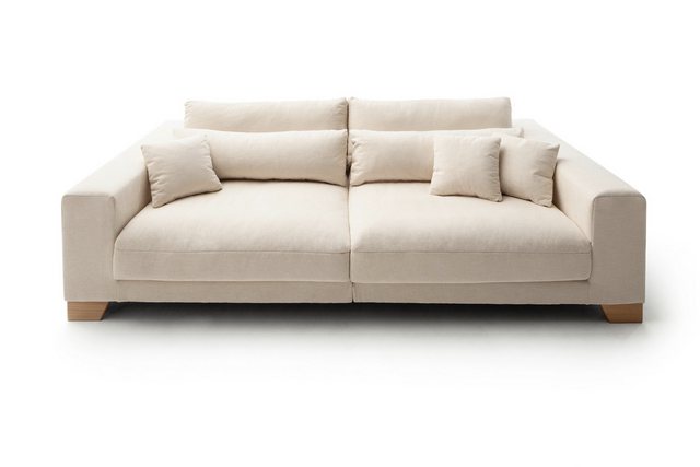 freiraum Big-Sofa Phebe, 7 Kissen, Daune, Bezug in creme - 286x90x141cm (Bx günstig online kaufen