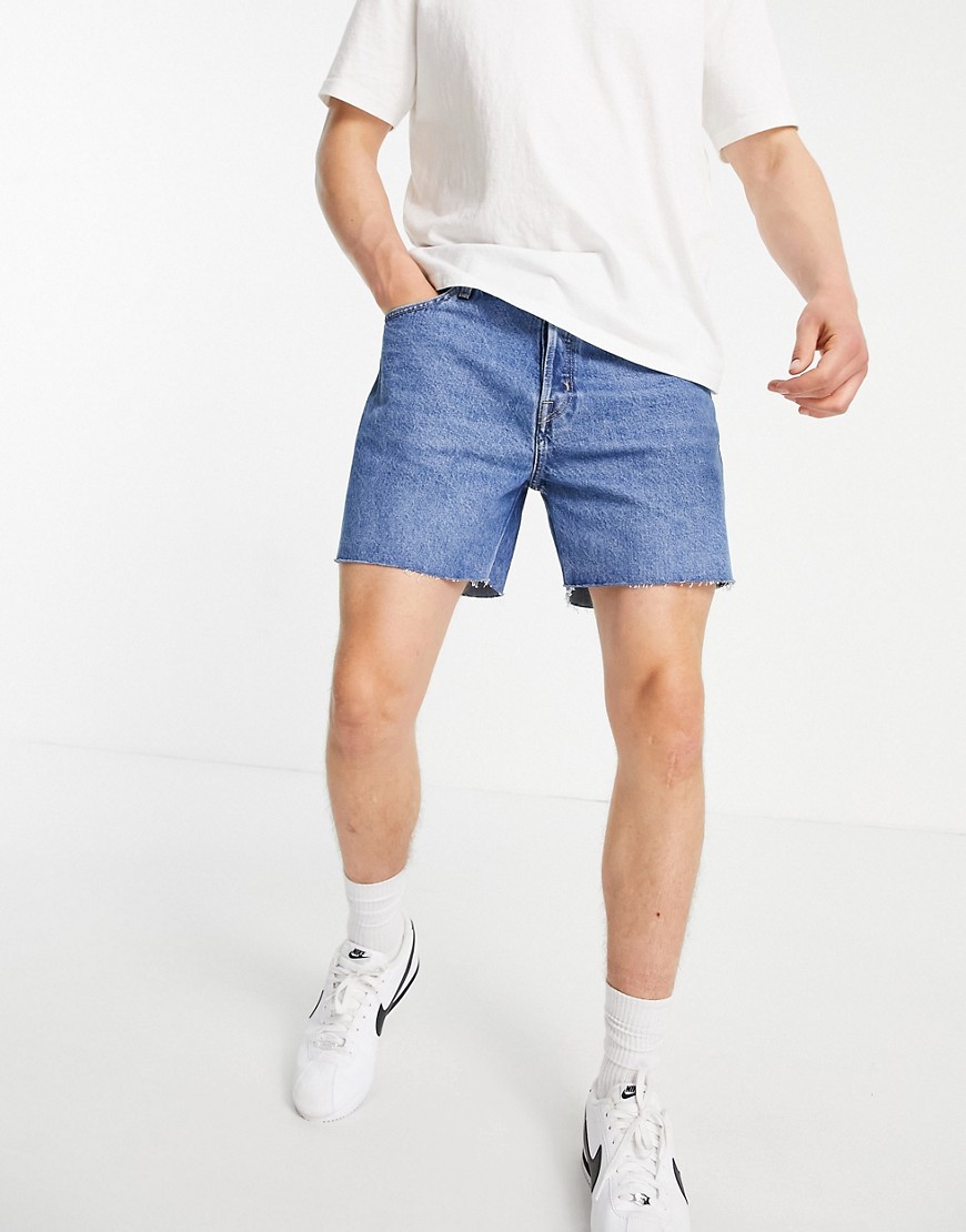 Weekday – Draught – Jeansshorts in Harper-Blau günstig online kaufen