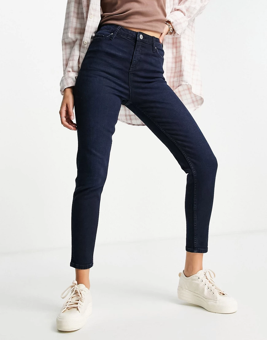Miss Selfridge – Emily – Knöchellange, eng geschnittene Jeans in Blauschwar günstig online kaufen