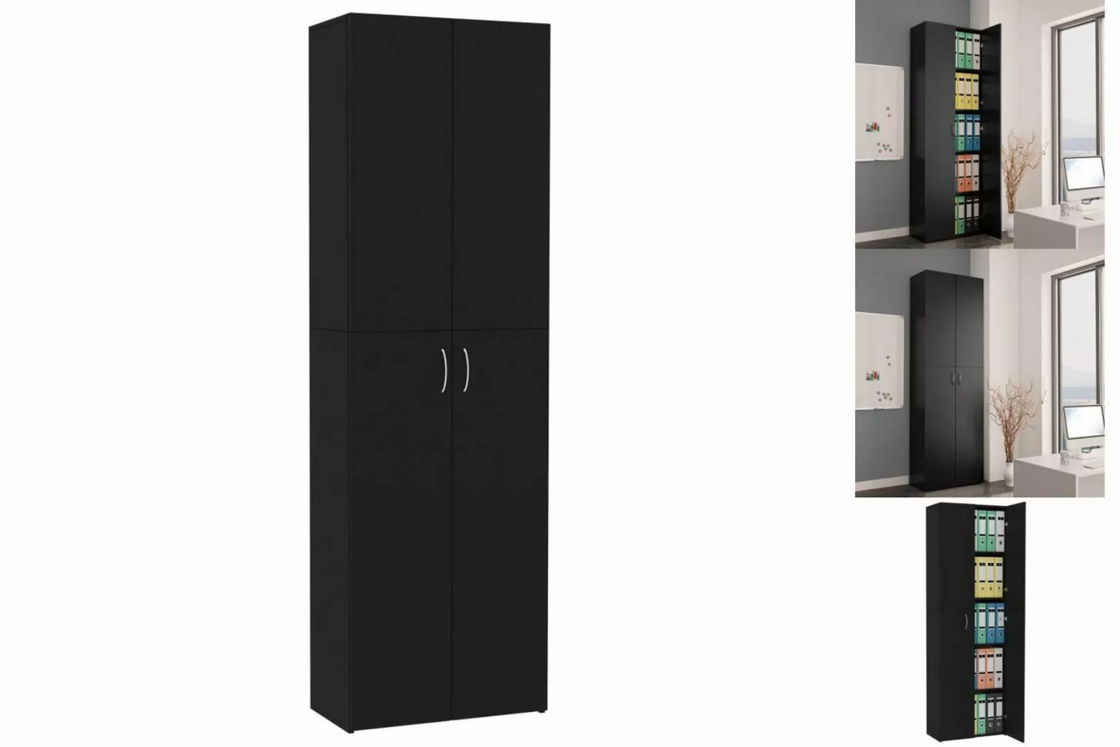 vidaXL Aktenschrank Büroschrank Schwarz 60x32x190 cm Spanplatte günstig online kaufen