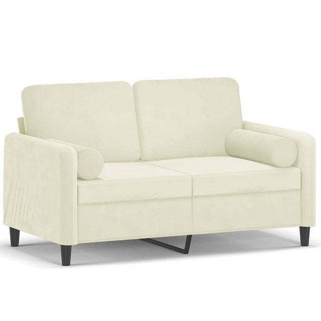 vidaXL Sofa, 2-Sitzer-Sofa mit Zierkissen Creme 120 cm Samt günstig online kaufen