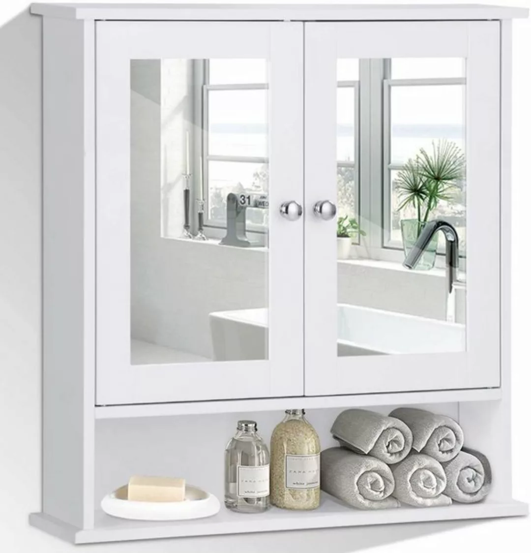 COSTWAY Spiegelschrank Badzimmerschrank mit höhenverstellbarer Ablage günstig online kaufen