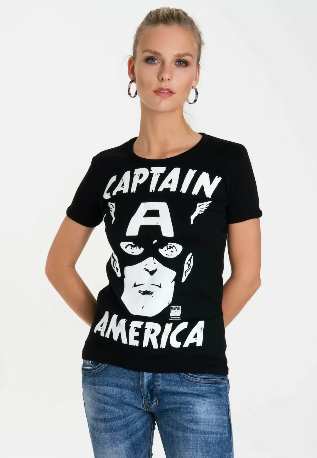 LOGOSHIRT T-Shirt "Captain America – Portrait", mit lizenziertem Originalde günstig online kaufen