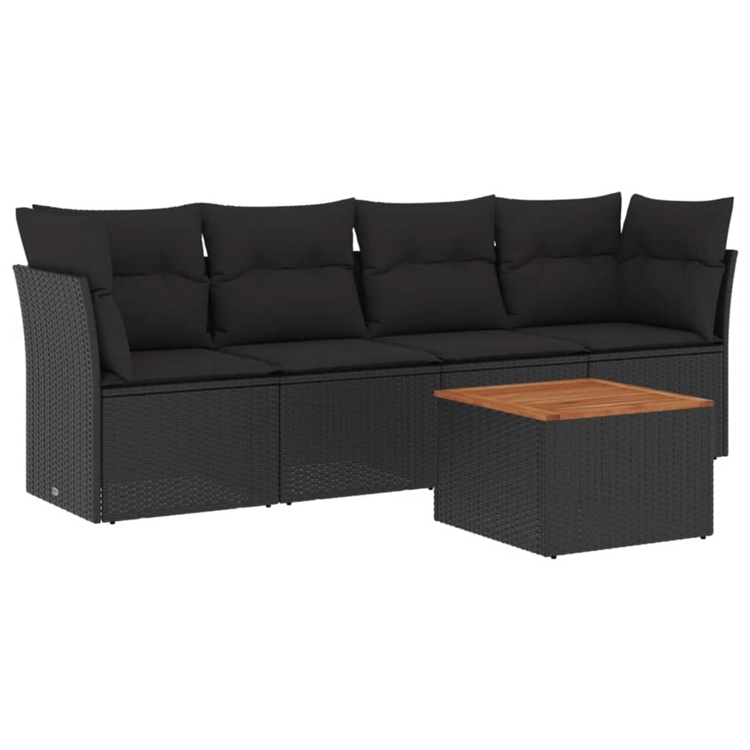 vidaXL 5-tlg Garten-Sofagarnitur mit Kissen Schwarz Poly Rattan Modell 85 günstig online kaufen