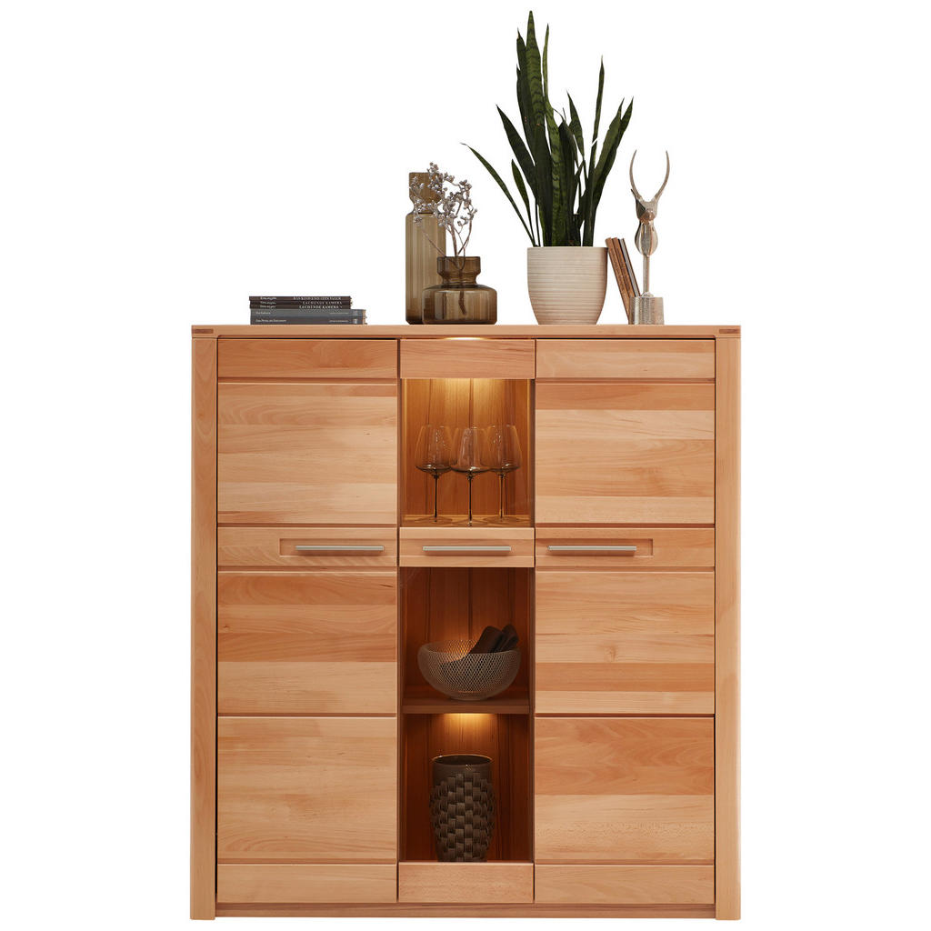 Highboard Nature One buche Nachbildung buche B/H/T: ca. 127x137x40 cm günstig online kaufen