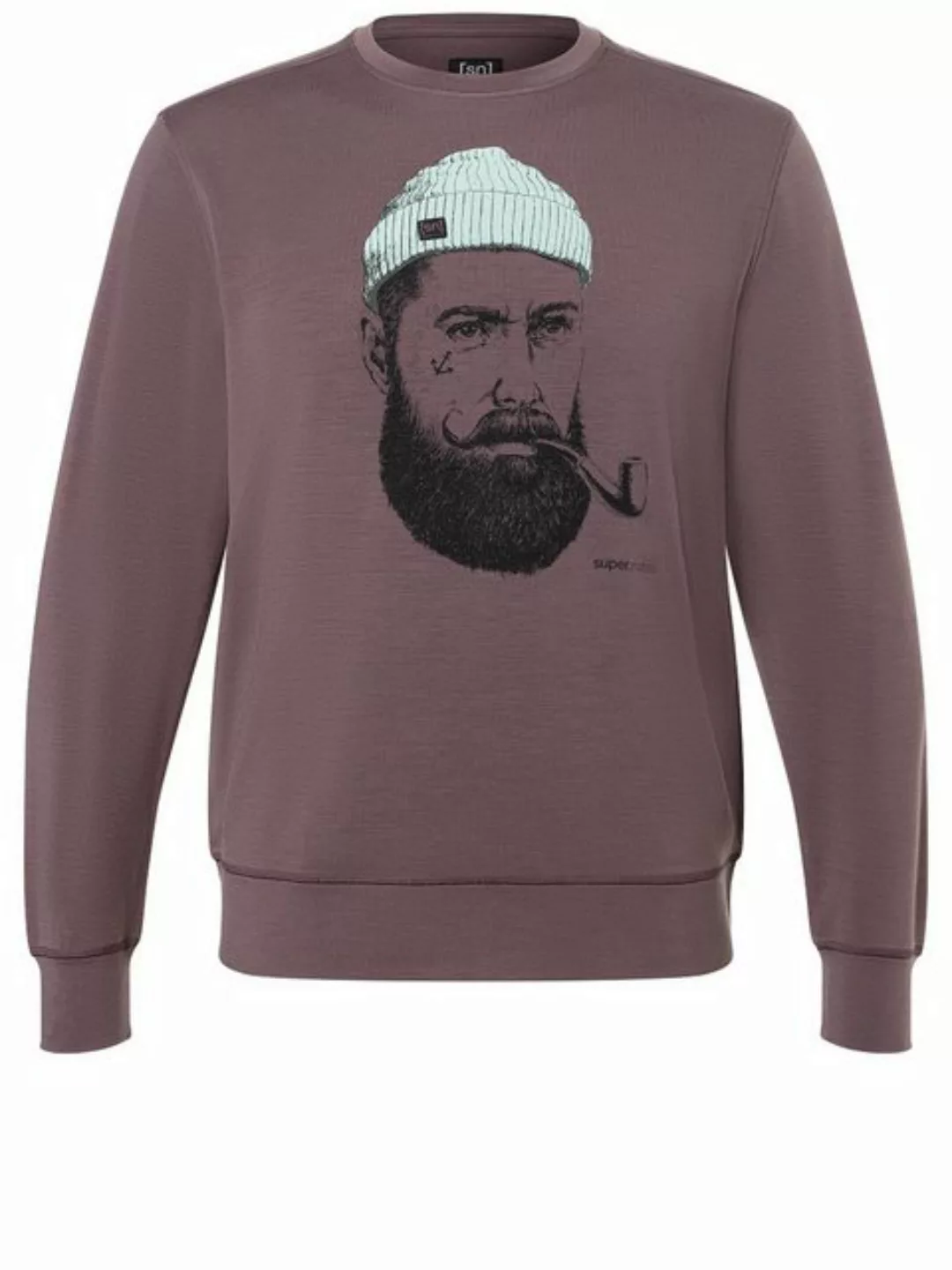 SUPER.NATURAL Sweatshirt für Herren, Merino SN SAILOR Motivations Motiv günstig online kaufen