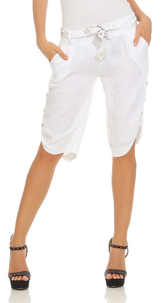 Mississhop Leinenhose Damen-Bermuda-Shorts aus 100 % günstig online kaufen