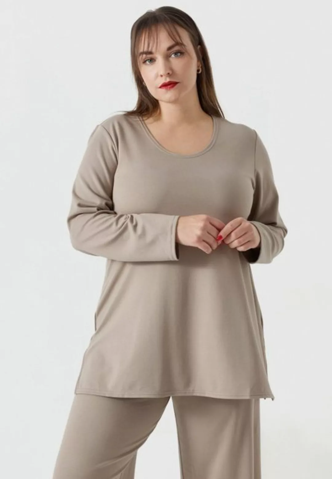 Kekoo Tunikashirt Longsleeve Shirt A-Linie mit Elasthan 'Essential' günstig online kaufen