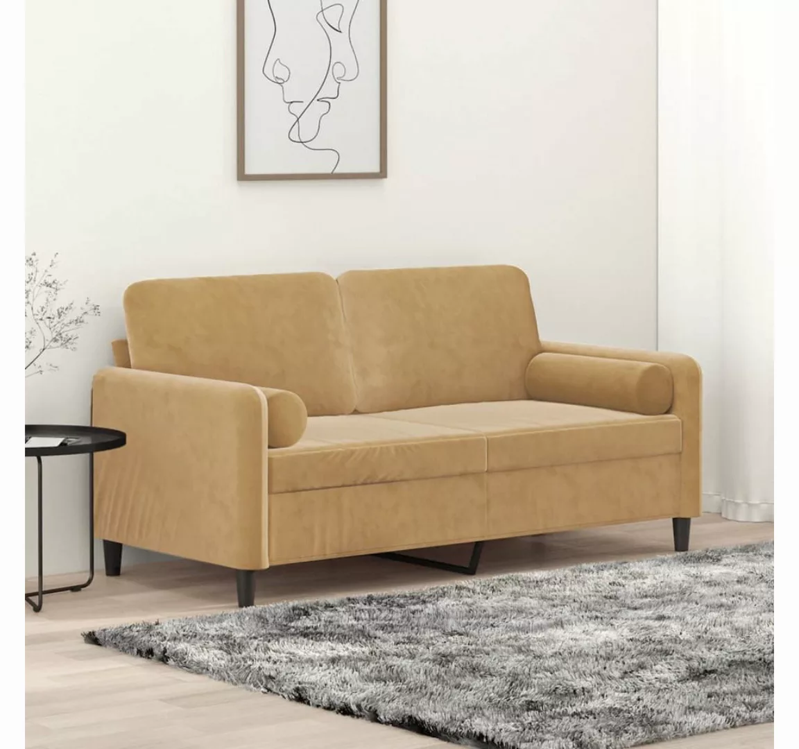 vidaXL Sofa Sofa mit Zierkissen Samt, 120 cm, 2-Sitzer günstig online kaufen