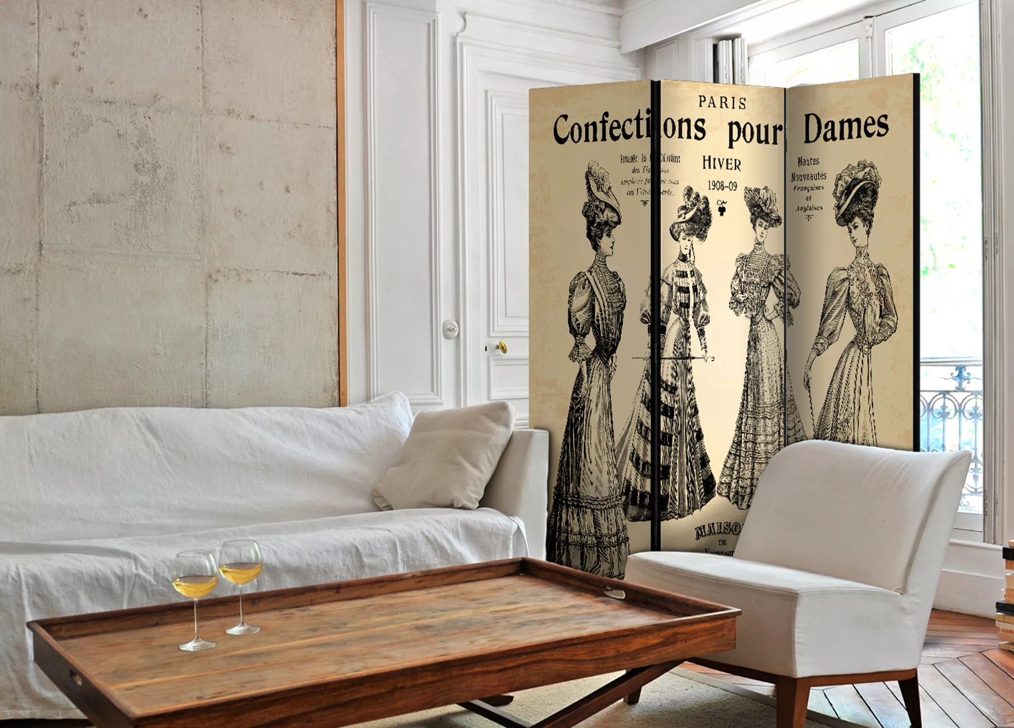 3-teiliges Paravent - Confections Pour Dames [room Dividers] günstig online kaufen