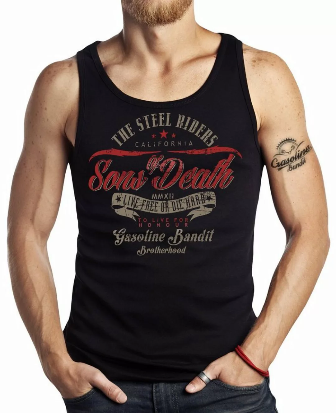 GASOLINE BANDIT® Tanktop für Biker, Racer, Motorrad Fans: Sons of Death günstig online kaufen