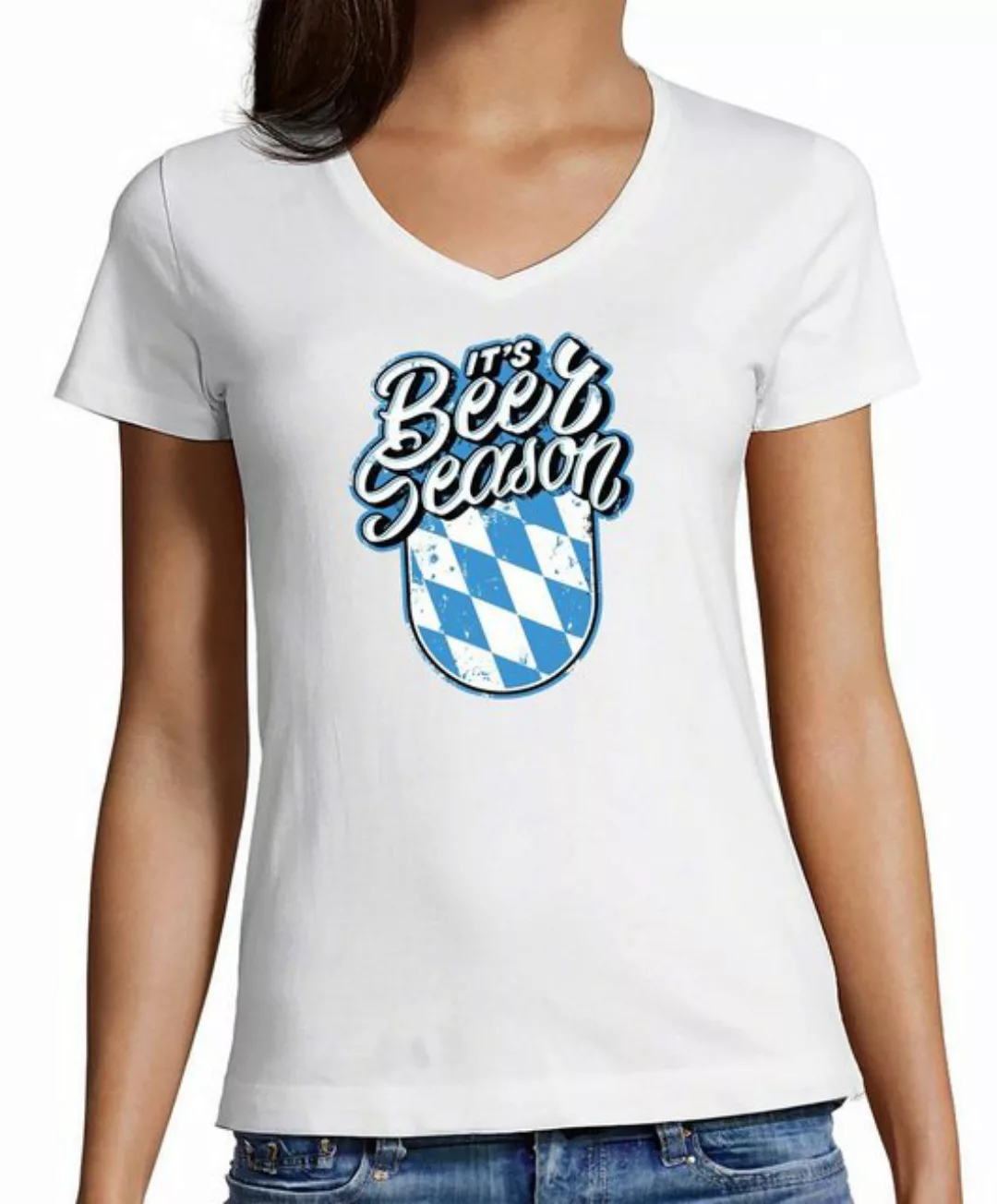 MyDesign24 T-Shirt Damen Oktoberfest T-Shirt - Its Beer Season V-Ausschnitt günstig online kaufen