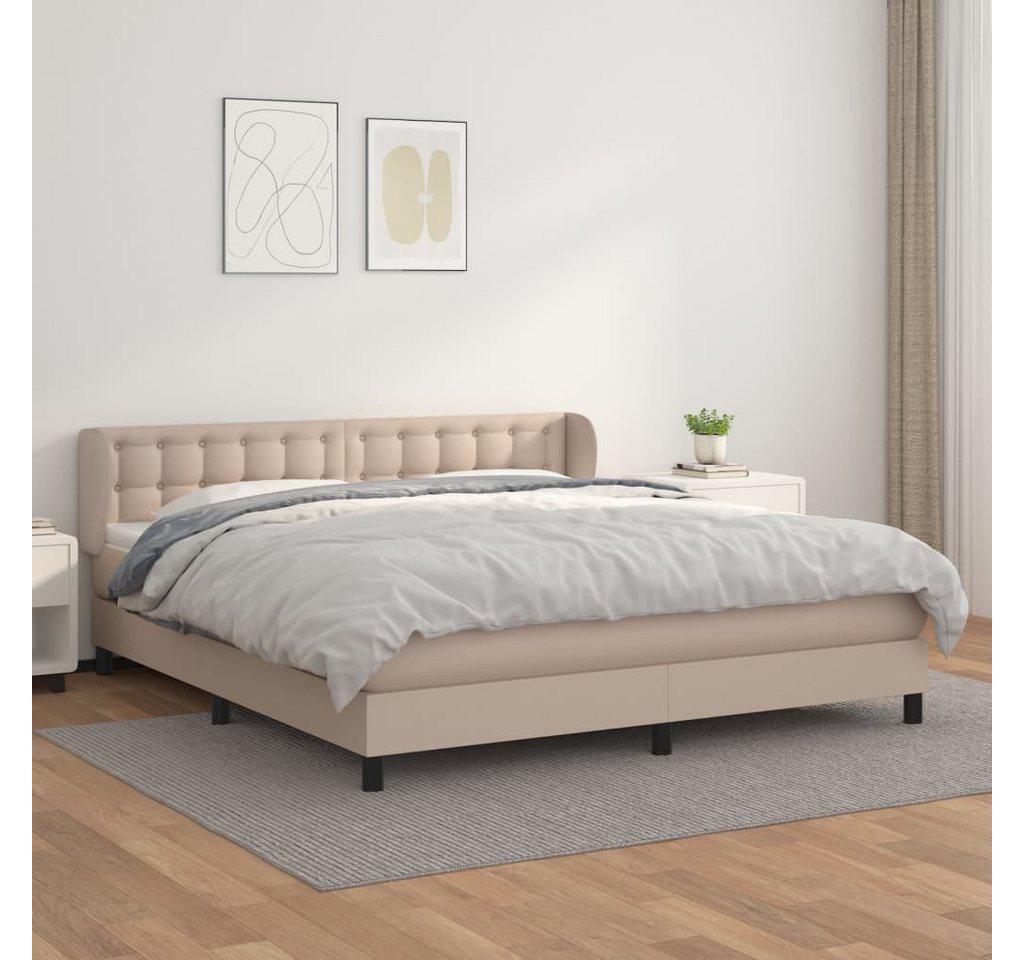 vidaXL Boxspringbett, Boxspringbett Matratze Cappuccino-Braun 180x200 cm Ku günstig online kaufen