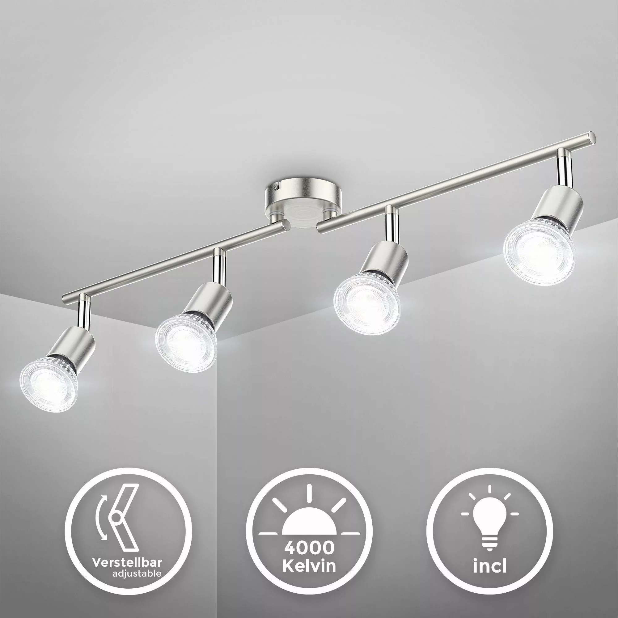 B.K.Licht Deckenleuchte LED Deckenlampe 4x 5W günstig online kaufen