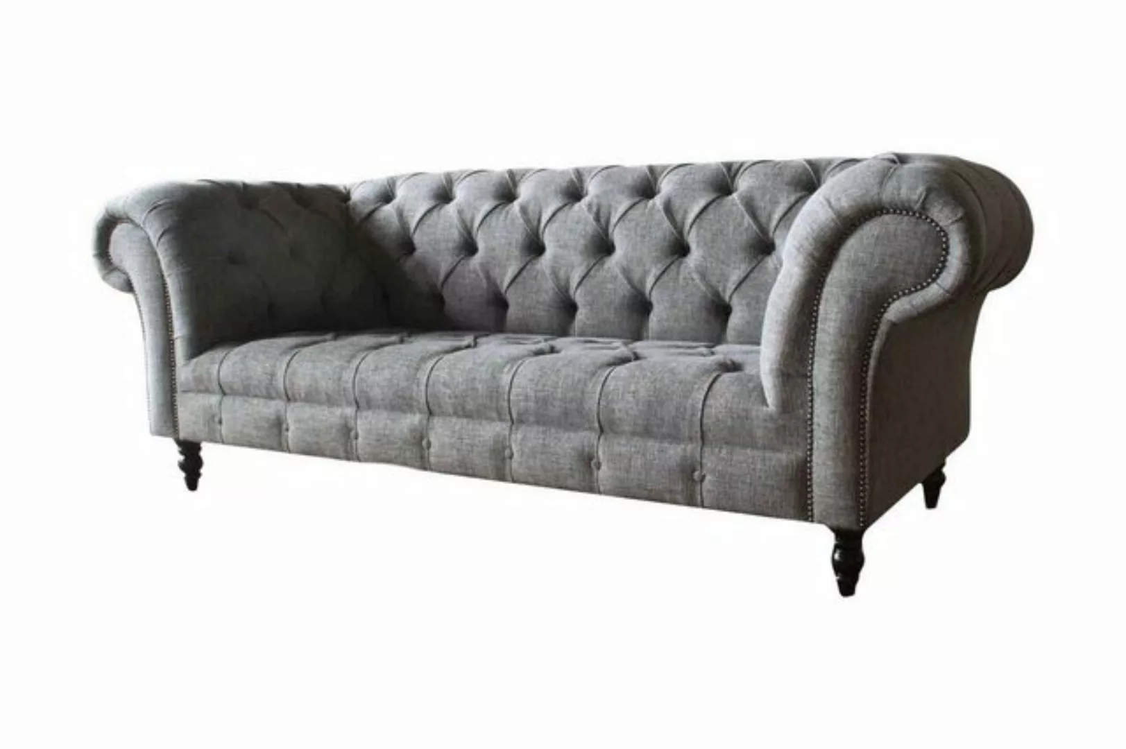 Xlmoebel Sofa Chesterfield Sofa Lounge Polster 3 Sitzer Grau Neu, Hergestel günstig online kaufen