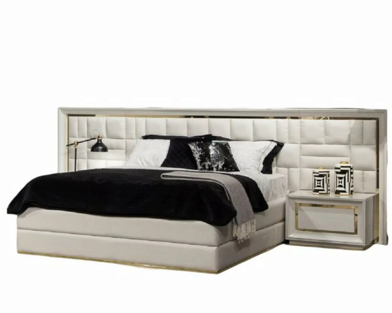 JVmoebel Bett Bett 160x200 cm Doppelbett Möbel modernen in Weiß Bettgestell günstig online kaufen