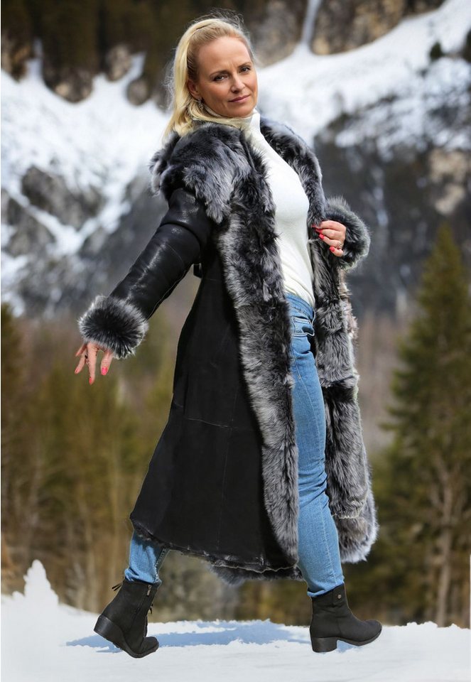 Hollert Wintermantel Toscana Lammfellmantel Anastasia Schwarz/Silber günstig online kaufen