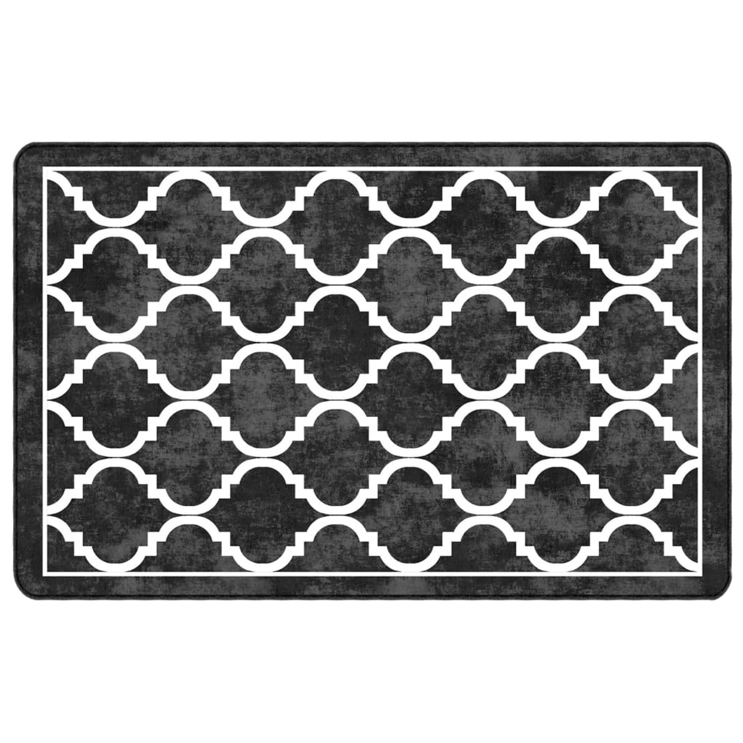 vidaXL Teppich Waschbar Schwarz Und Weiß 190x300 Cm Rutschfest 1928088 günstig online kaufen
