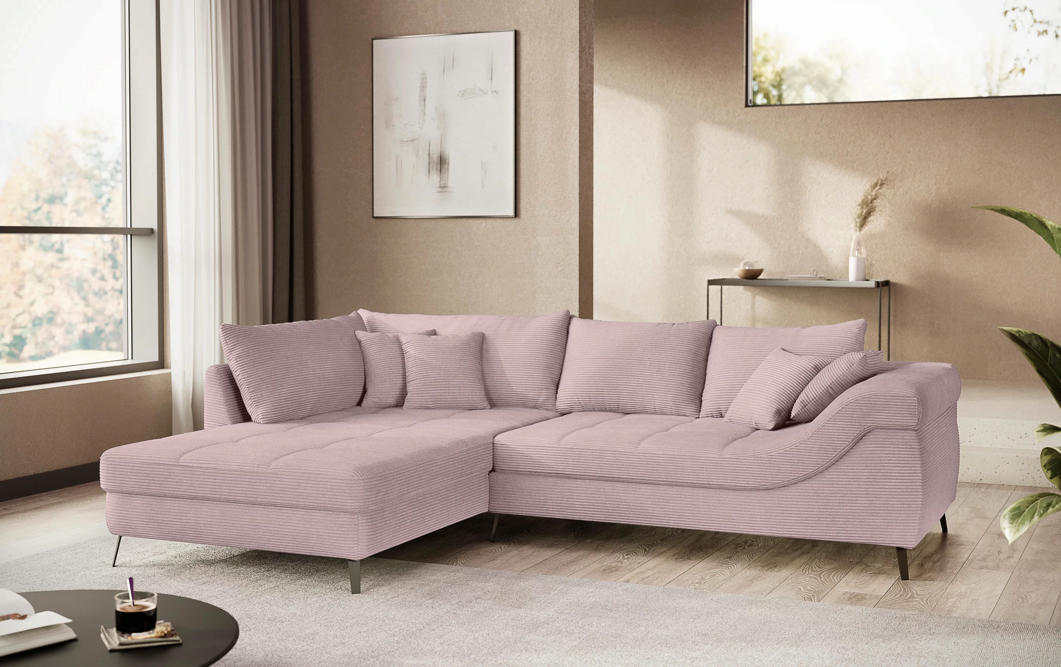 Mr. Couch Ecksofa "Portofino L-Form", 4 Bezugsqualitäten, 13,5 cm hohe Meta günstig online kaufen