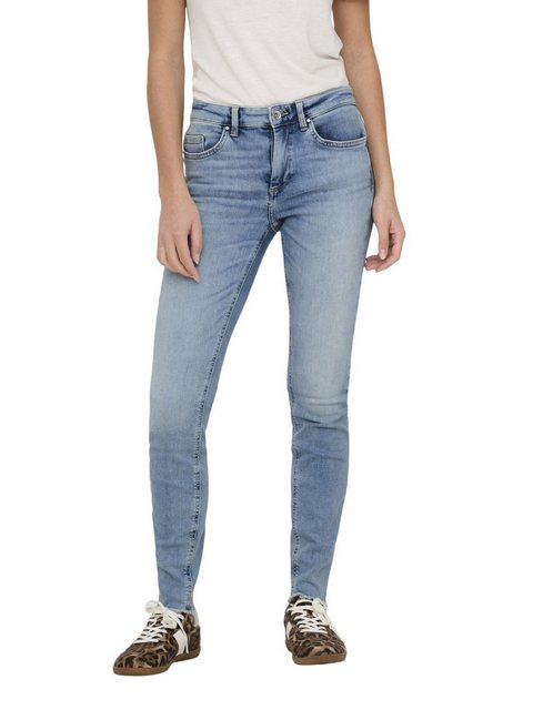 Only Damen Jeans ONLBLUSH MID SK ANK CRO349 - Skinny Fit - Blau - Light Med günstig online kaufen