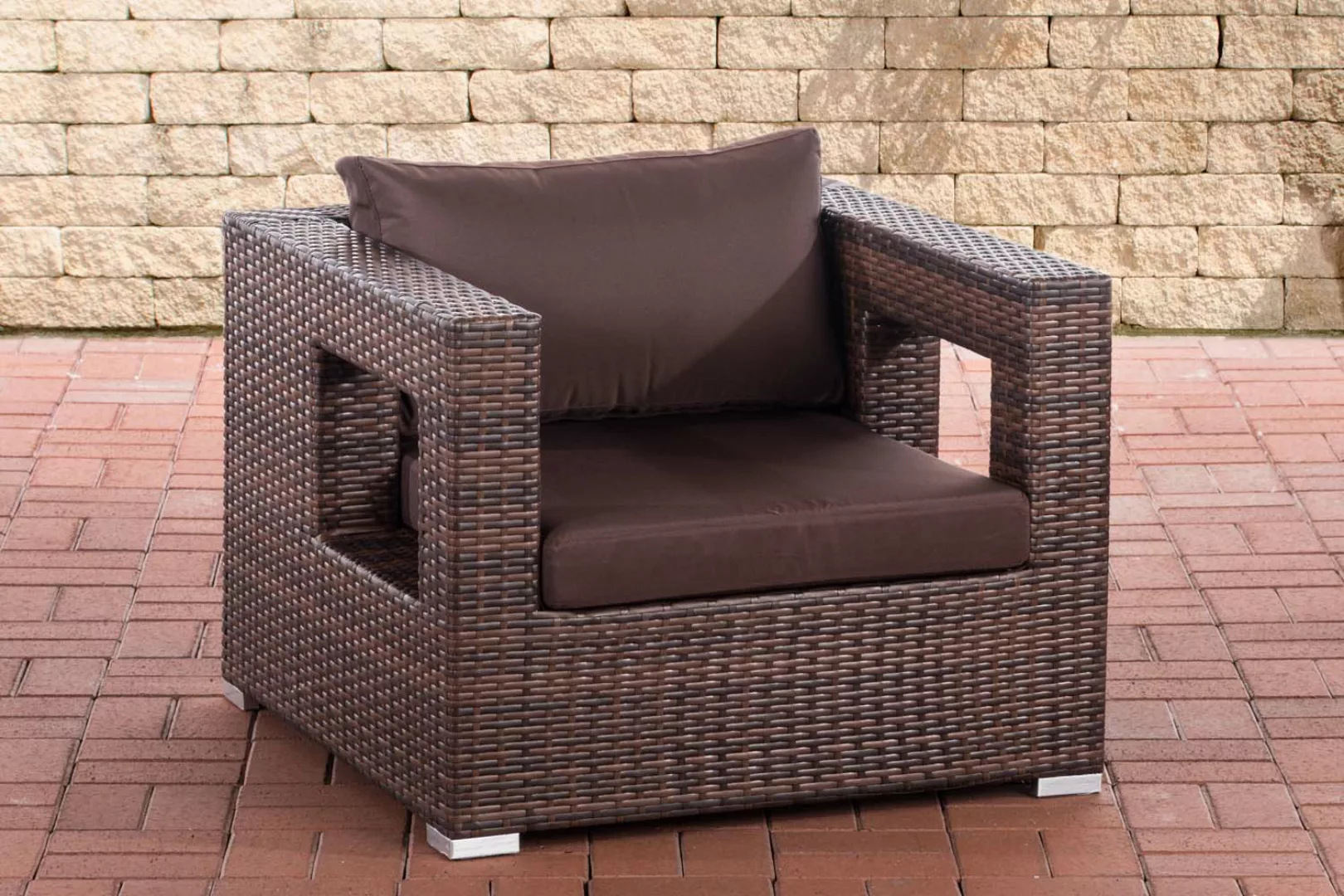 Polyrattan Garten Sessel Honolulu Terrabraun Braun-meliert günstig online kaufen