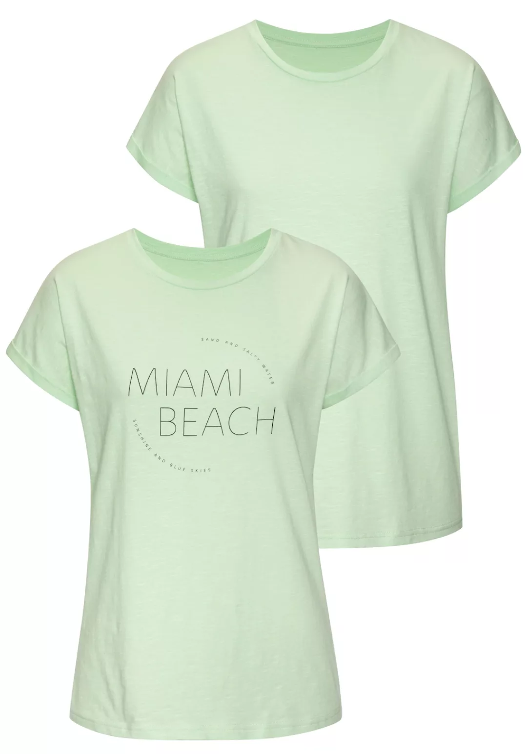 Vivance T-Shirt "mit modischem Frontprint", (2er-Pack), aus weicher Baumwol günstig online kaufen