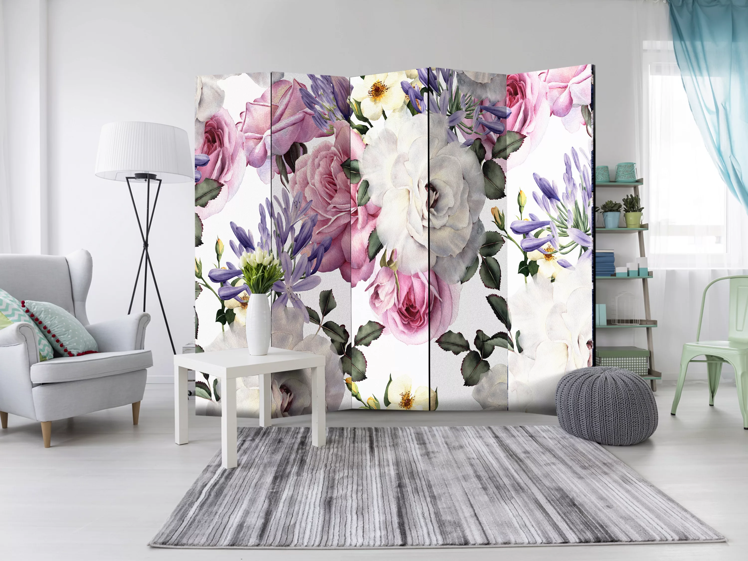 5-teiliges Paravent - Floral Glade Ii [room Dividers] günstig online kaufen