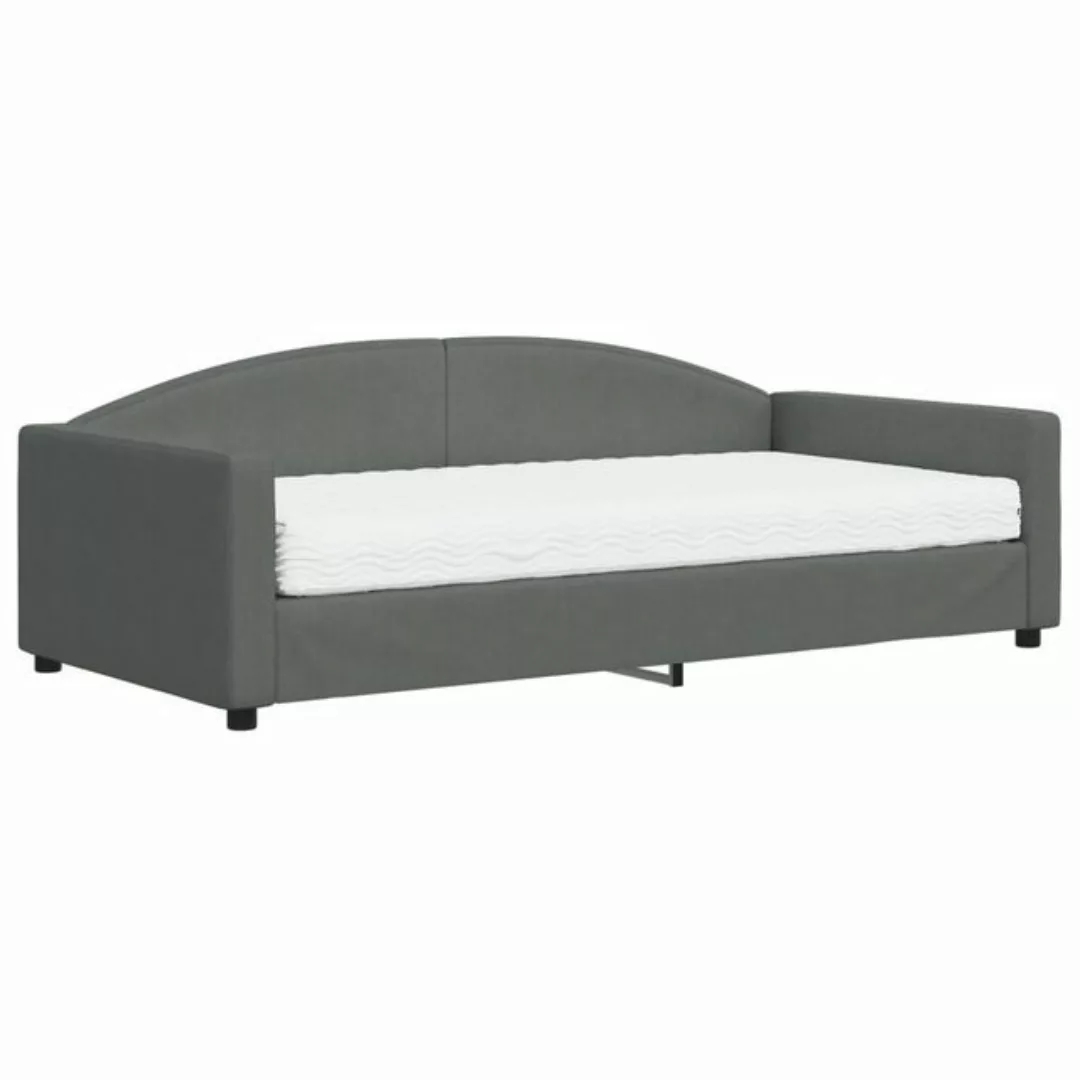 vidaXL Bett Tagesbett mit Matratze Dunkelgrau 100x200 cm Stoff günstig online kaufen
