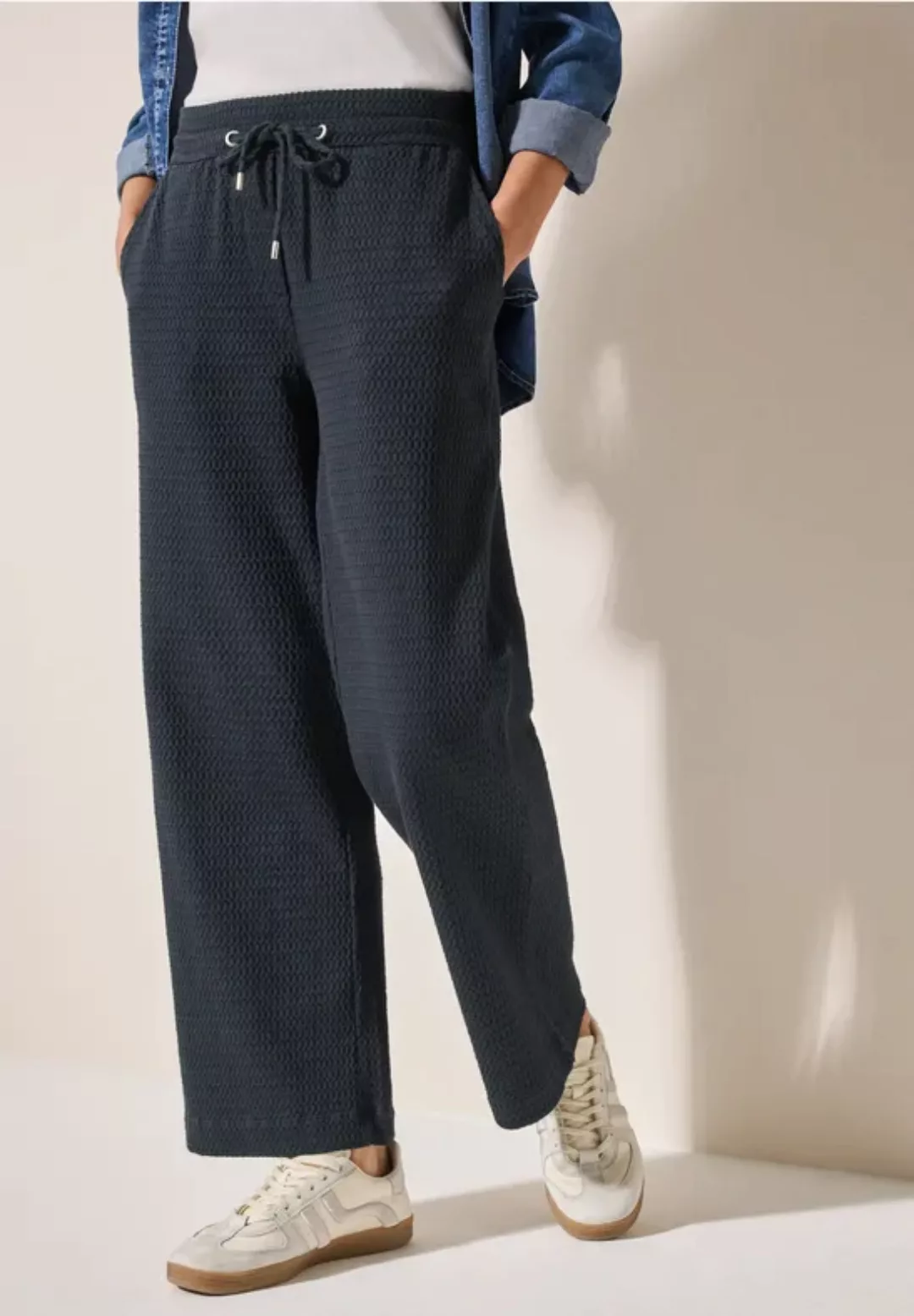 Wide Leg Hose mit Struktur günstig online kaufen