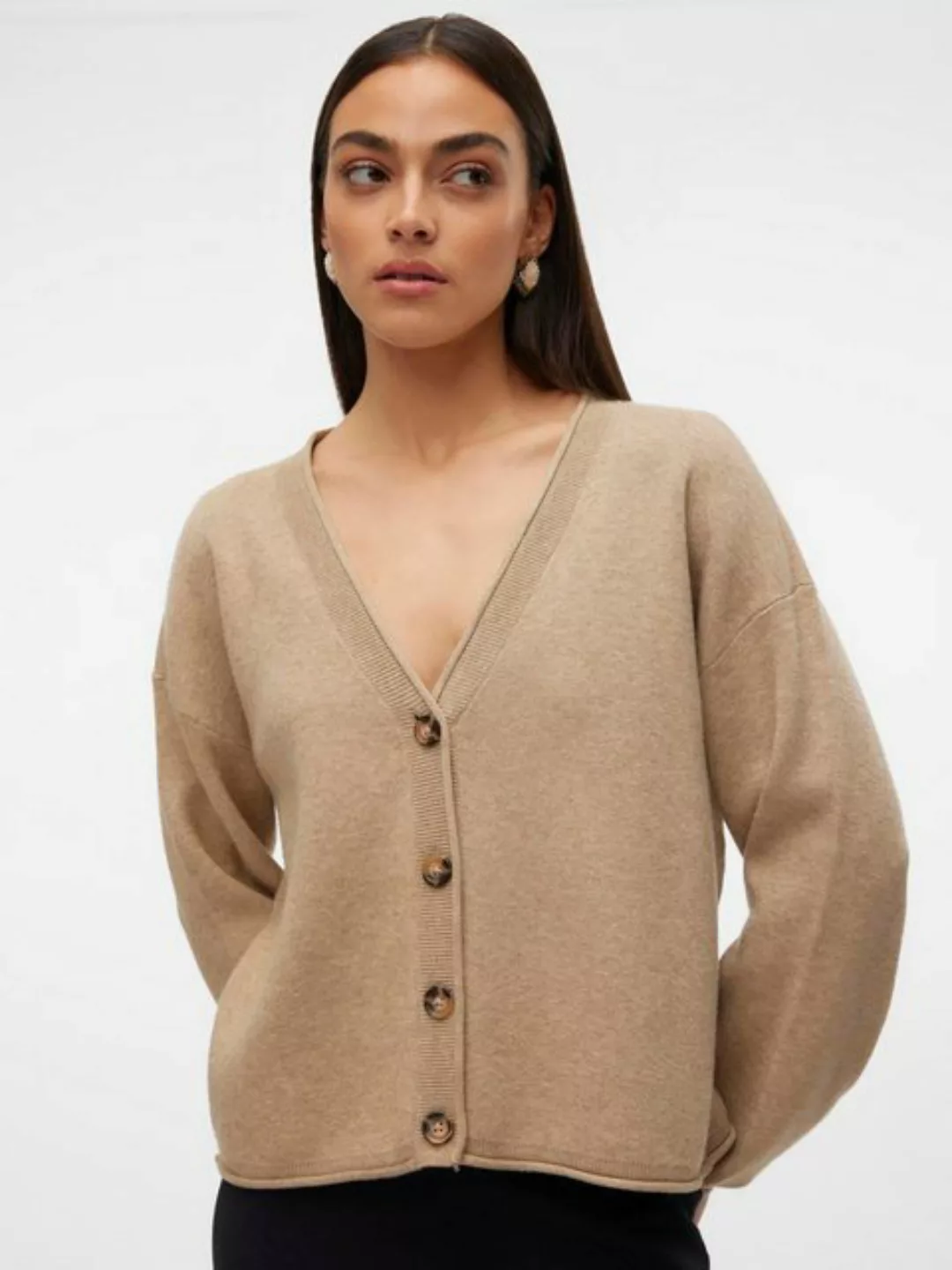 Vero Moda Strickjacke VMGOLD ROLL LS V-NECK CARDIGAN günstig online kaufen