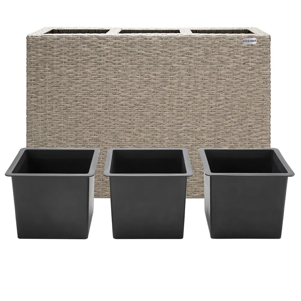 Polyrattan Blumentopf Creme 83x30,5x60cm günstig online kaufen