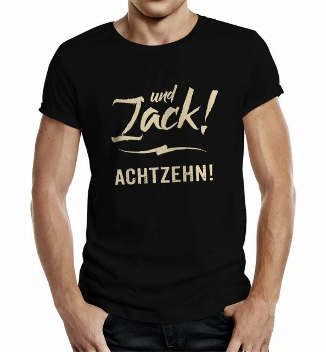 RAHMENLOS® T-Shirt Geschenk für Teenager zur Volljährigkeit - Zack! Achtzeh günstig online kaufen