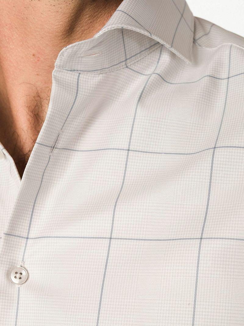 John Miller Hemd Check Beige - Größe 40 günstig online kaufen
