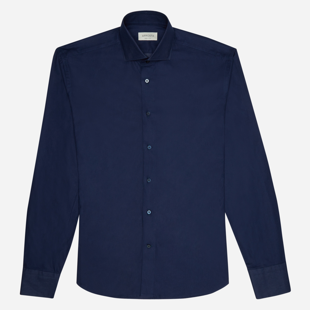 Hemd  einfarbig  marineblau 100% reine baumwolle scheindreherbindung doppel günstig online kaufen
