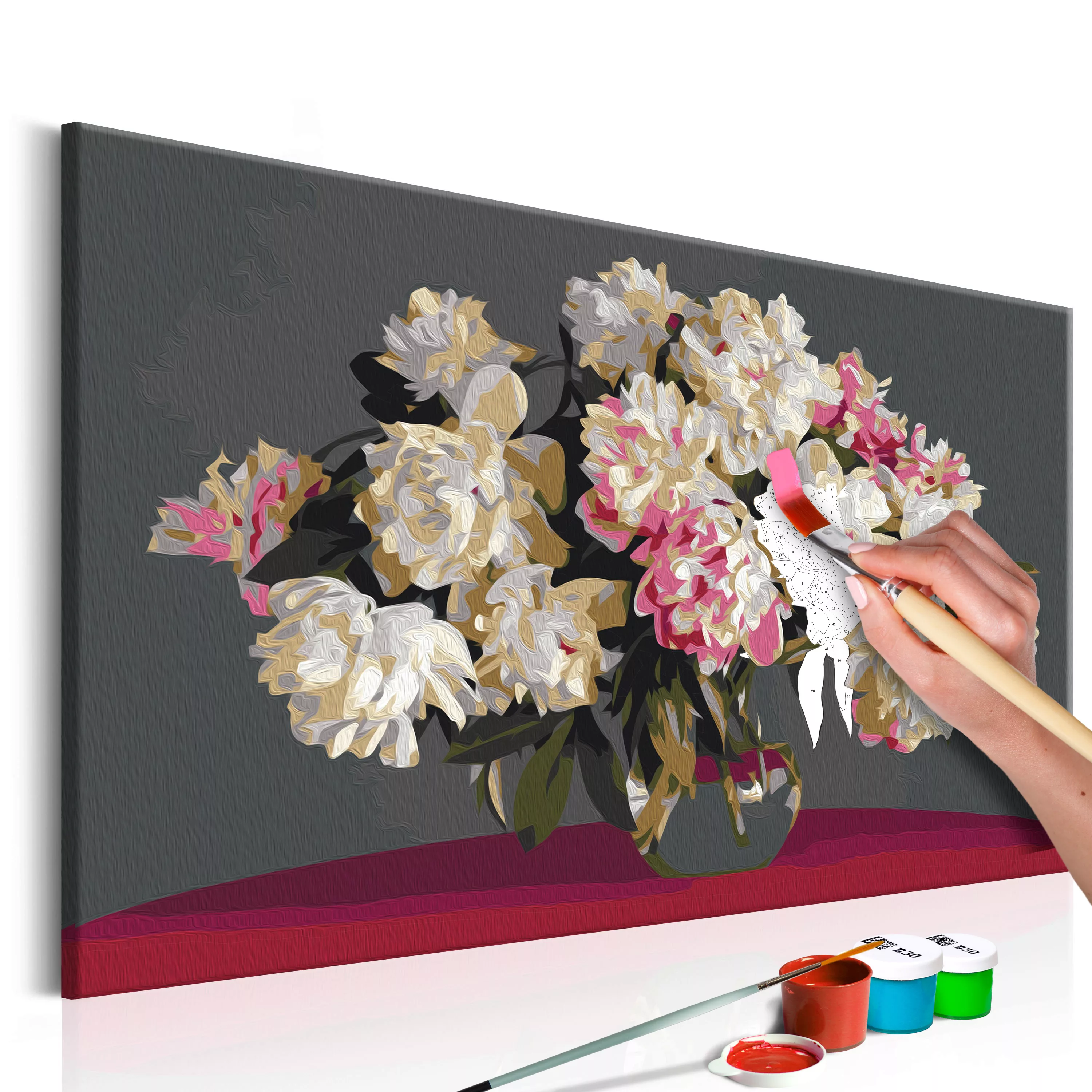 Malen Nach Zahlen - Weiße Blumen In Der Vase günstig online kaufen
