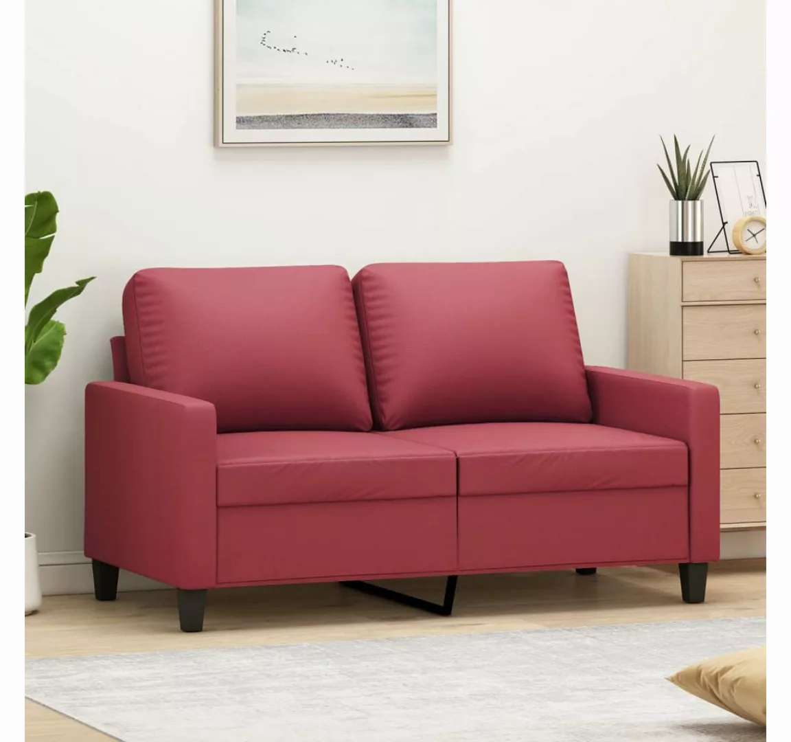 vidaXL Sofa, 2-Sitzer-Sofa Weinrot 120 cm Kunstleder günstig online kaufen