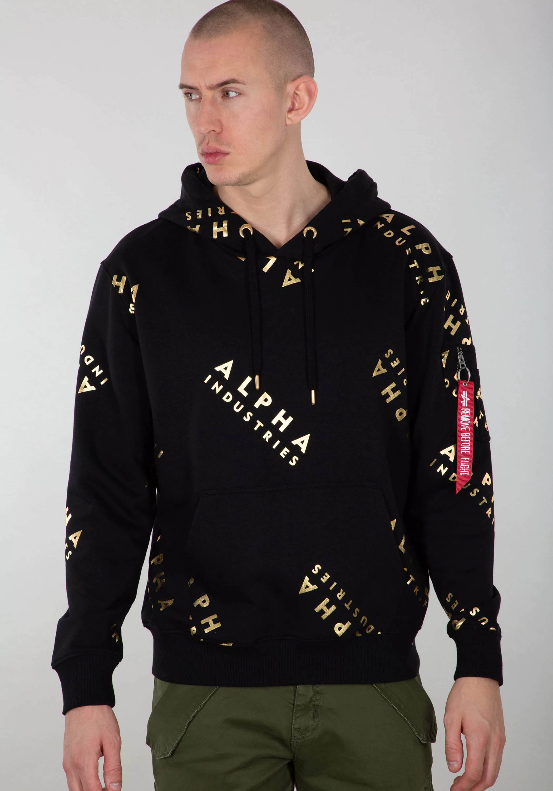 Alpha Industries Hoodie "AOP Hoodie Foil Print Kapuzensweatshirt" günstig online kaufen
