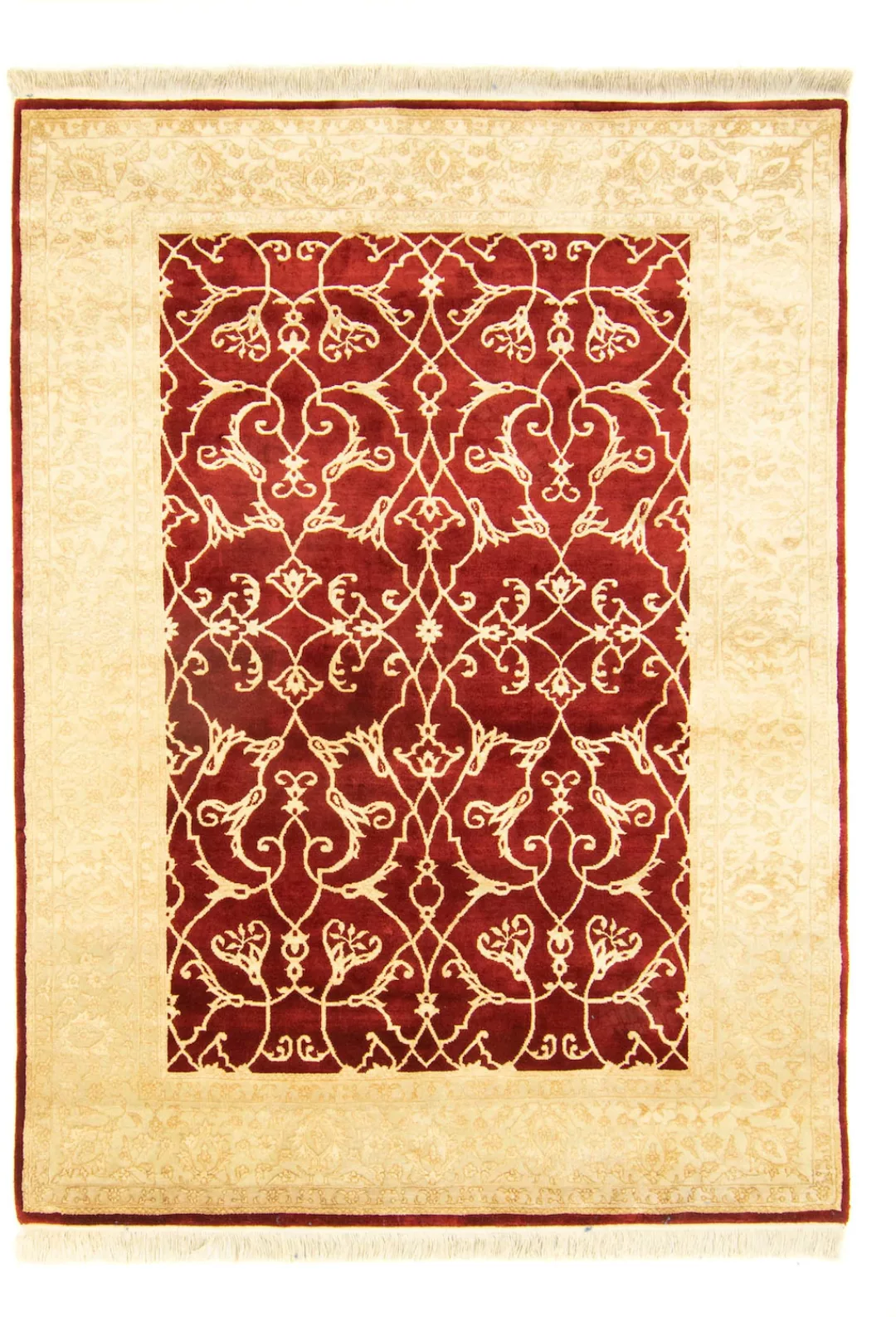 morgenland Wollteppich »Designer Teppich handgeknüpft rot«, rechteckig günstig online kaufen