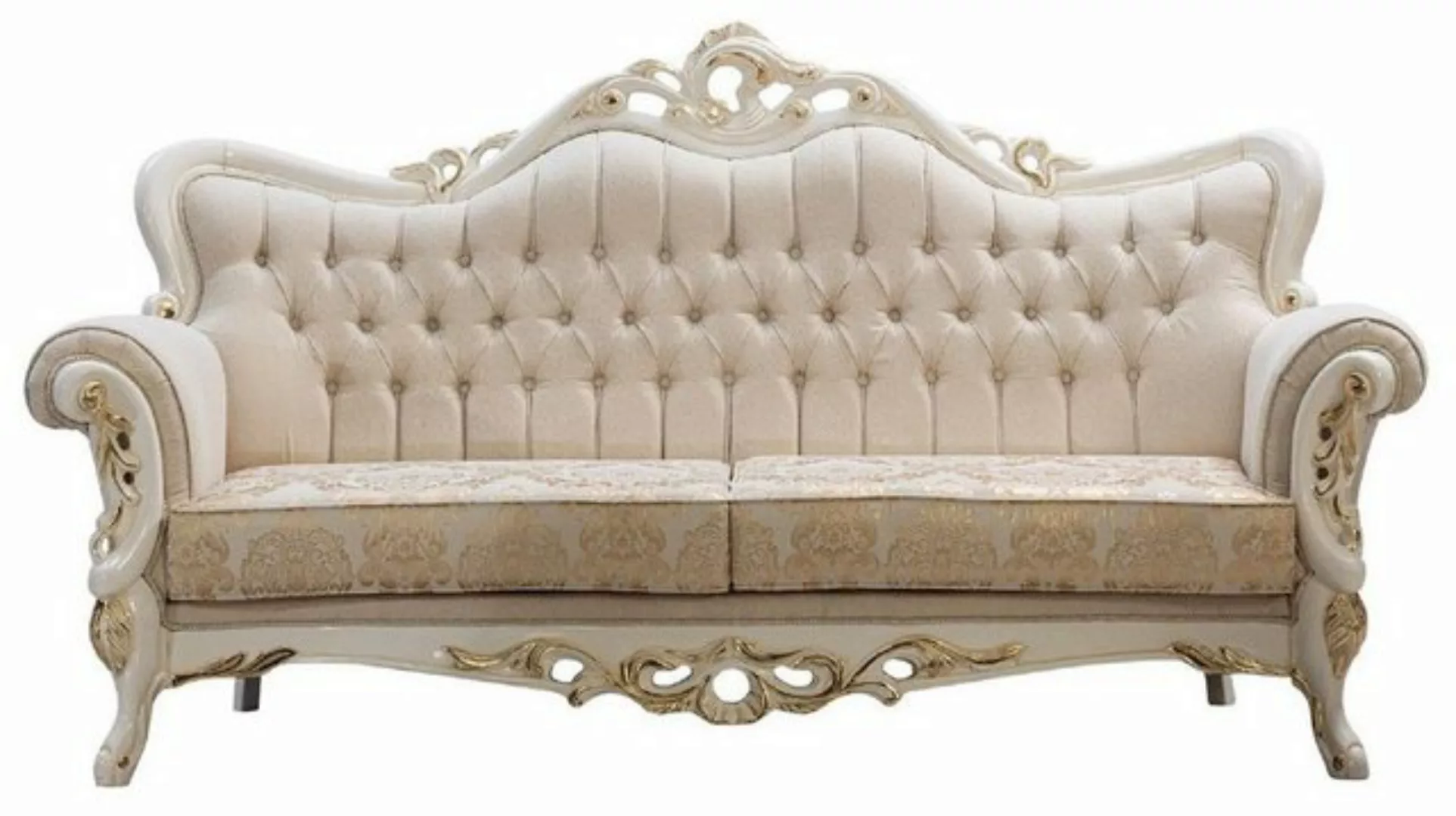 Casa Padrino Sofa Casa Padrino Luxus Barock Sofa Weiß / Gold - Barockstil W günstig online kaufen