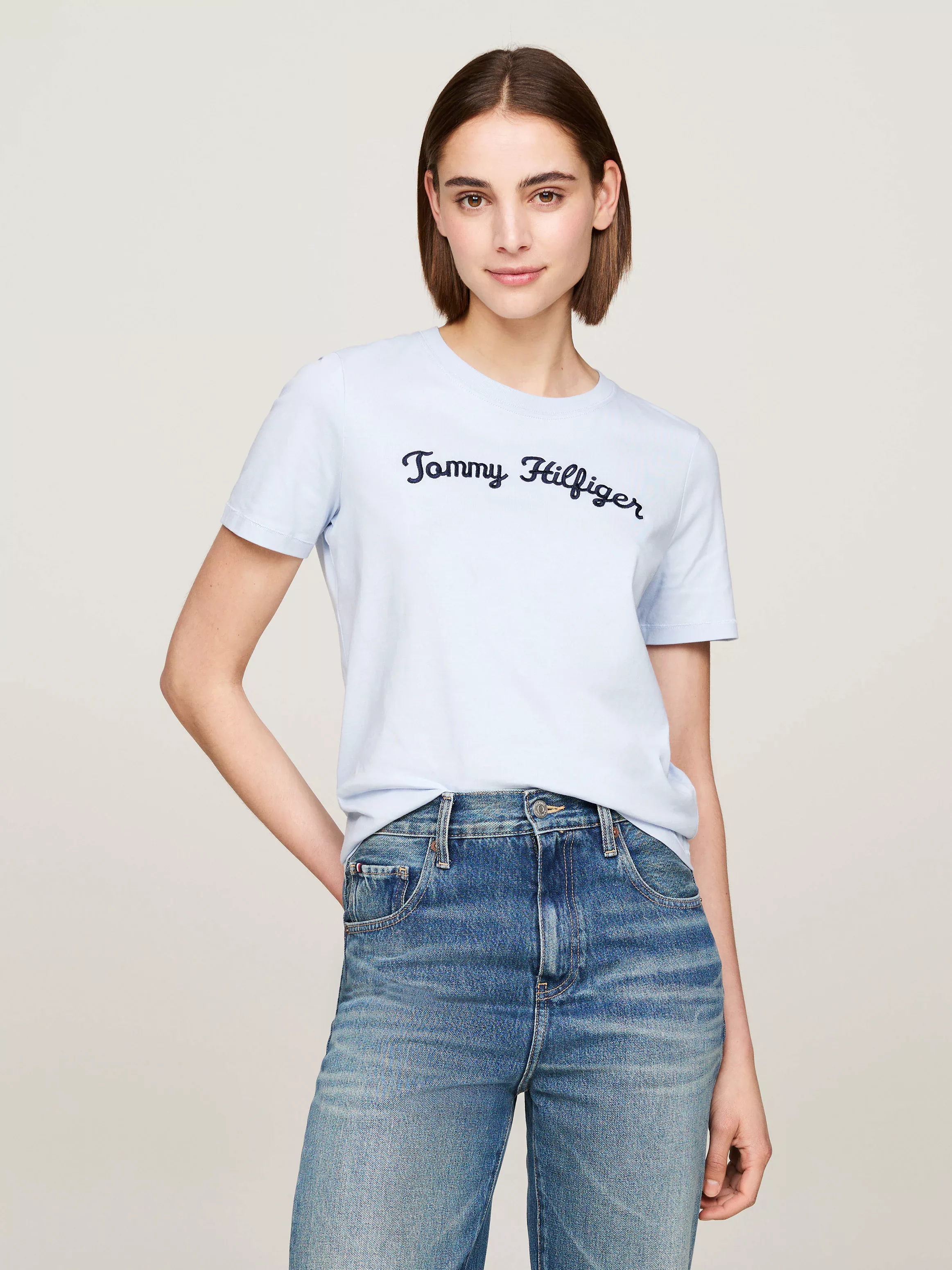 Tommy Hilfiger Kurzarmshirt "REG SCRIPT C-NK SS", mit Tommy Hilfiger Script günstig online kaufen