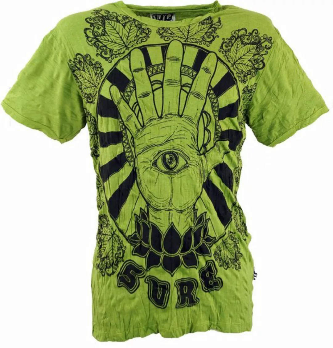 Guru-Shop T-Shirt Sure Herren T-Shirt Magic Eye - lemon Goa Style, Festival günstig online kaufen