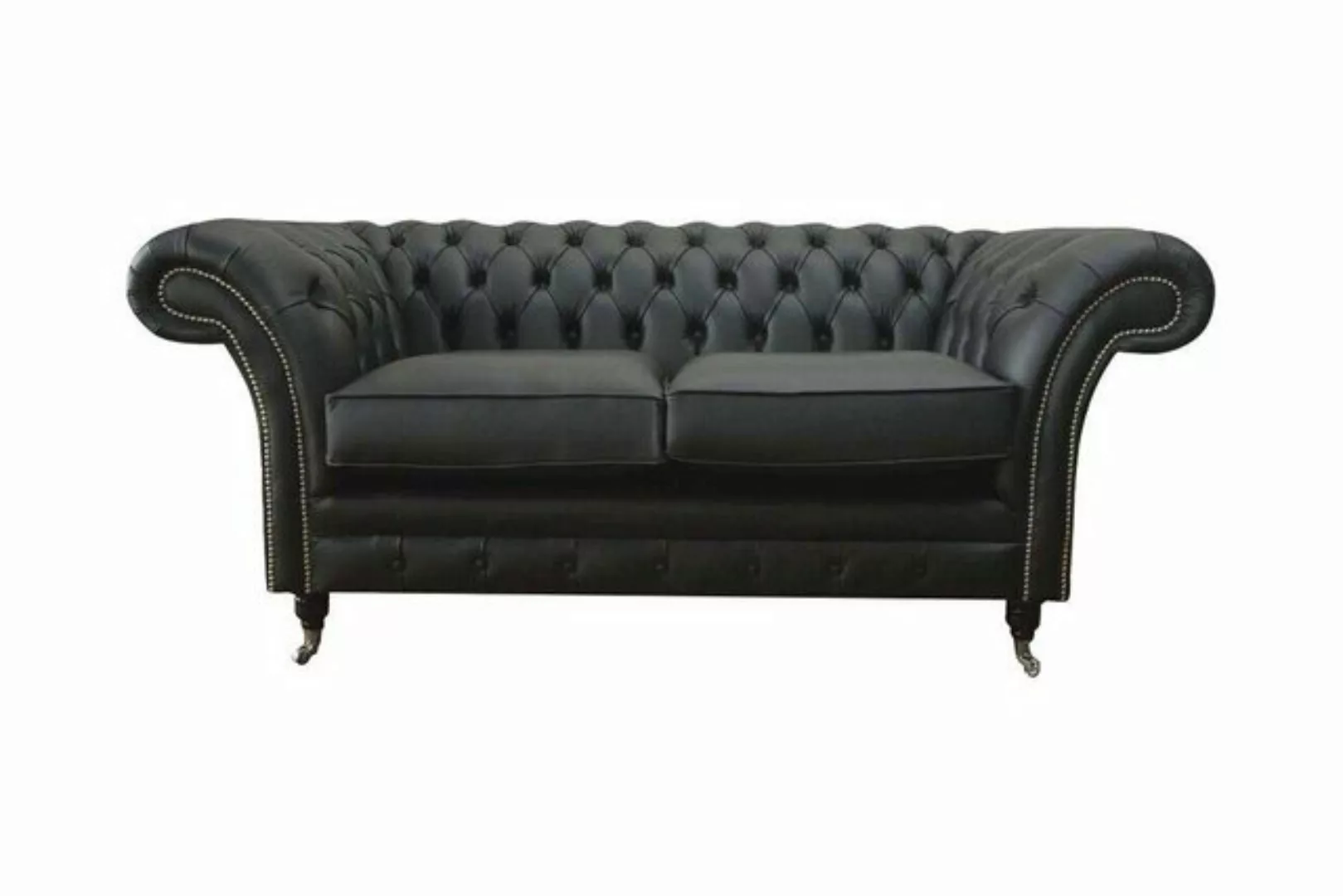 Xlmoebel Sofa Sofa Prunk Stoff Chesterfield Sitzmöbel 2 Plätze Schwarz, 1 T günstig online kaufen