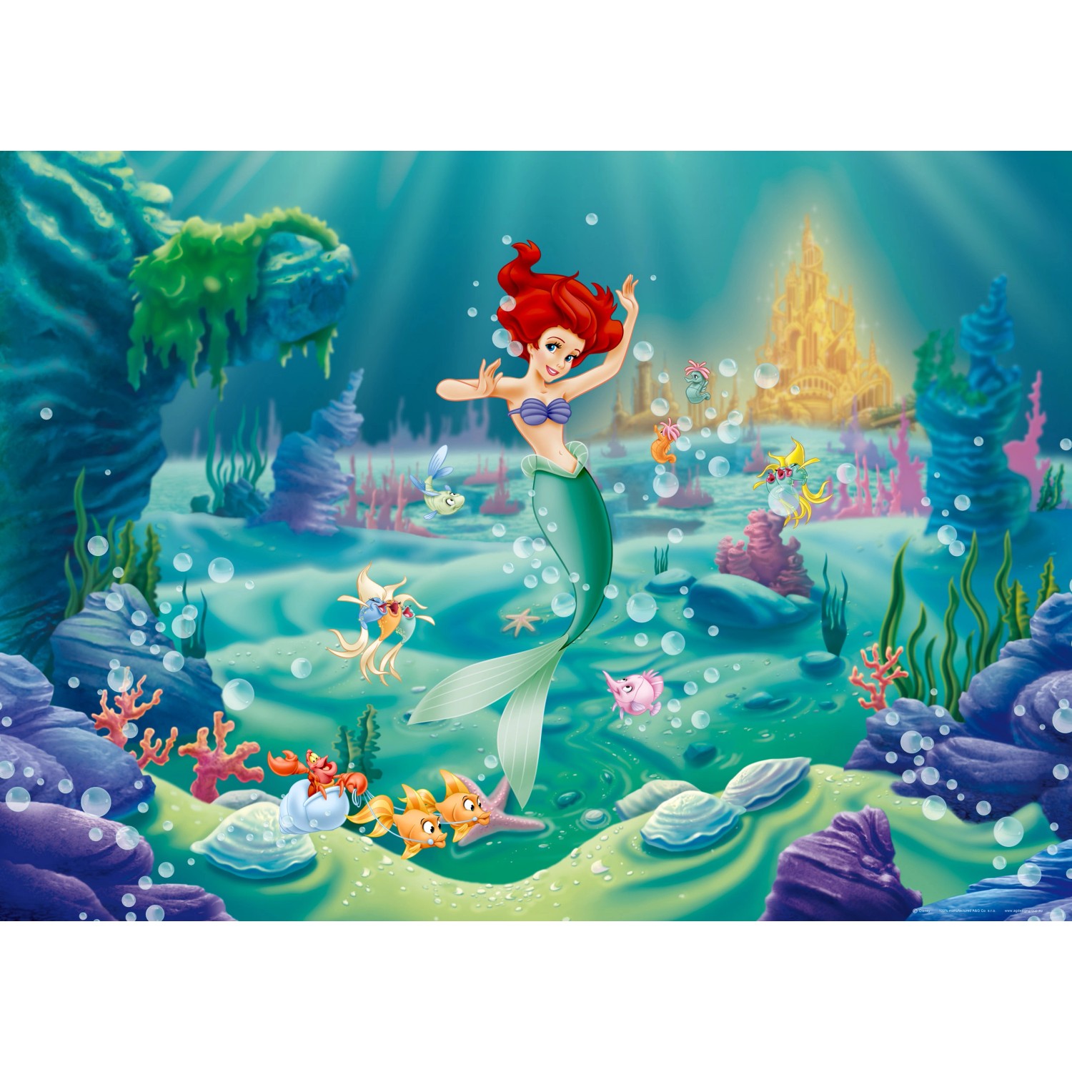 Disney Poster Arielle - Die Meerjungfrau Grün Blau und Rot 160 x 110 cm 600 günstig online kaufen