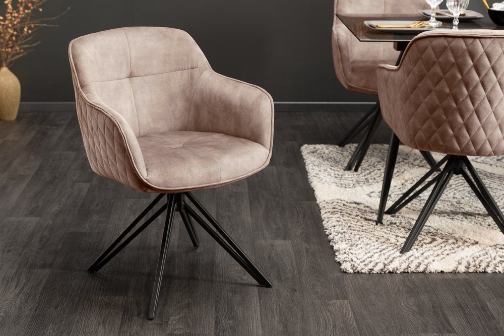 riess-ambiente Polsterstuhl EUPHORIA champagner/schwarz – Samt, günstig online kaufen