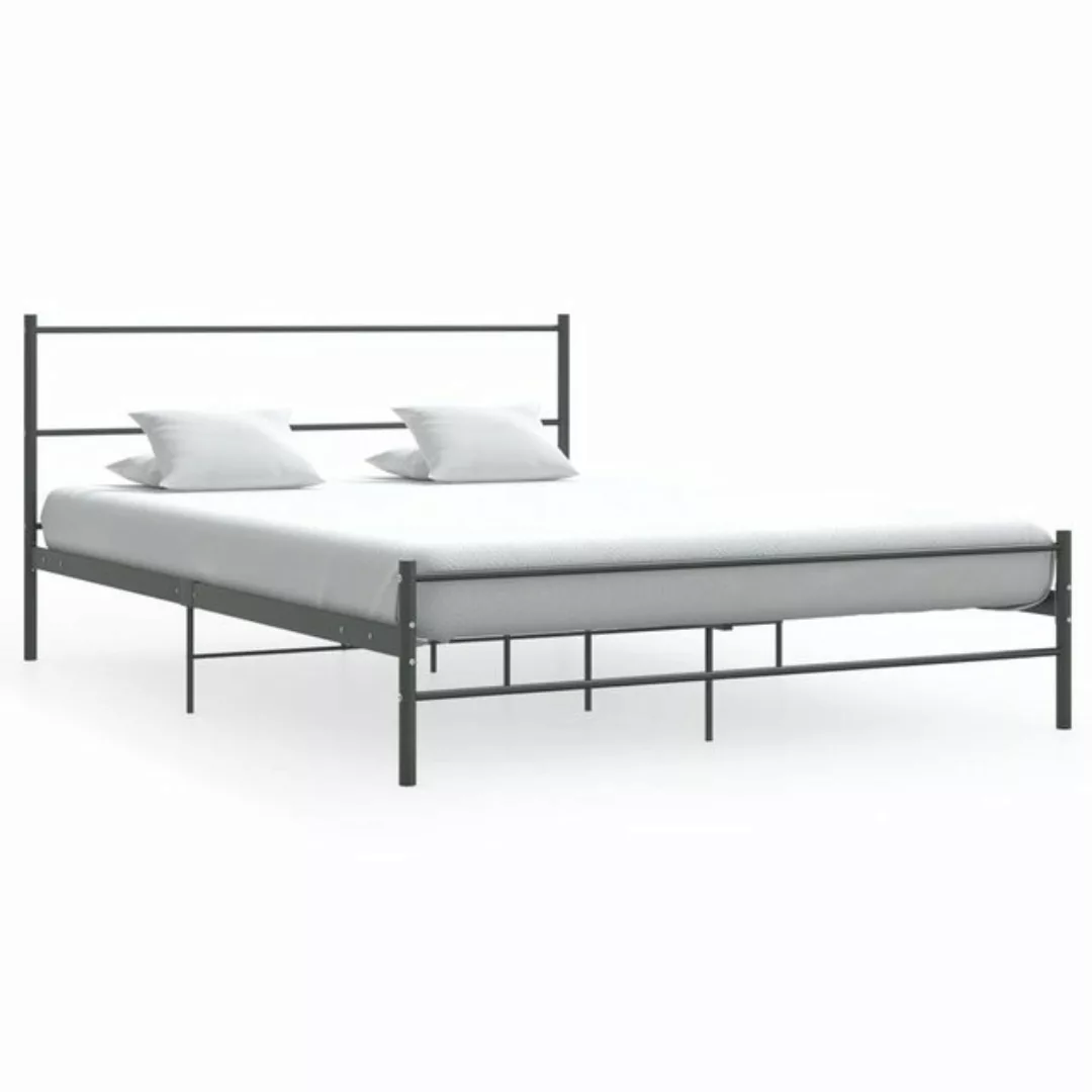 furnicato Bett Bettgestell Grau Metall 140×200 cm günstig online kaufen