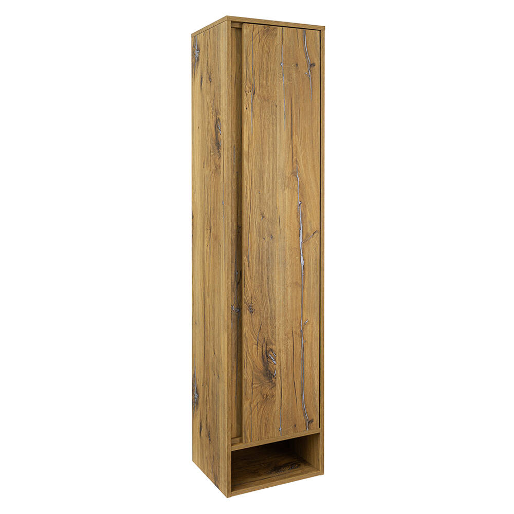 Lomadox Hochschrank MILAZZO-147 Eiche Badschrank Badezimmer Schrank 38x166, günstig online kaufen