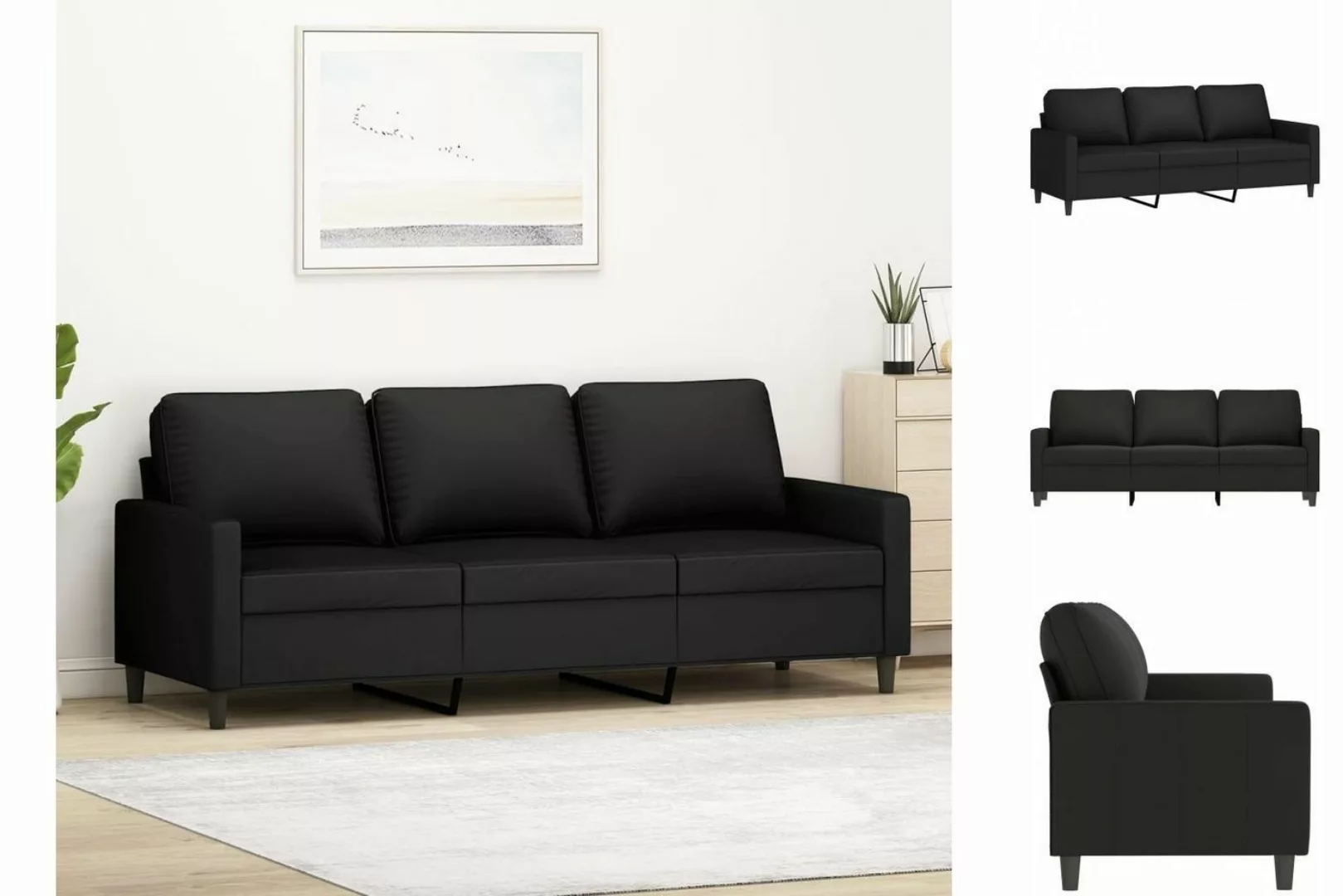 vidaXL Sofa 3-Sitzer-Sofa Schwarz 180 cm Samt günstig online kaufen