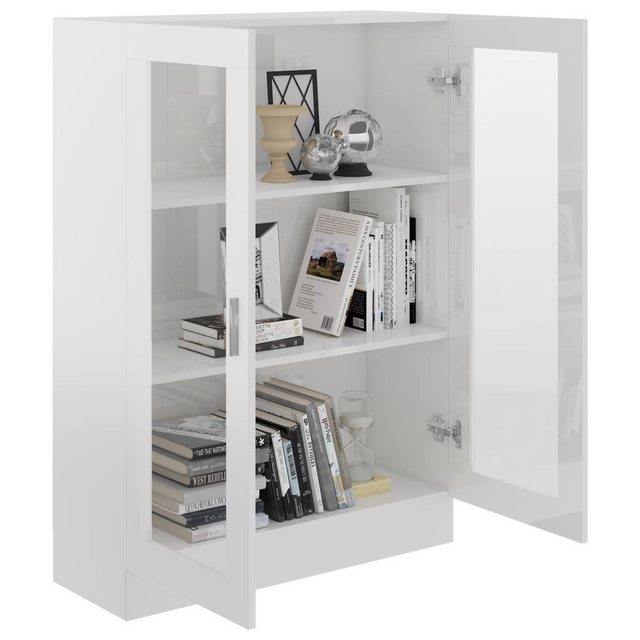 vidaXL Vitrine Bücherschrank Vitrinenschrank Vitrine Hochglanz-Weiß 82,5x30 günstig online kaufen