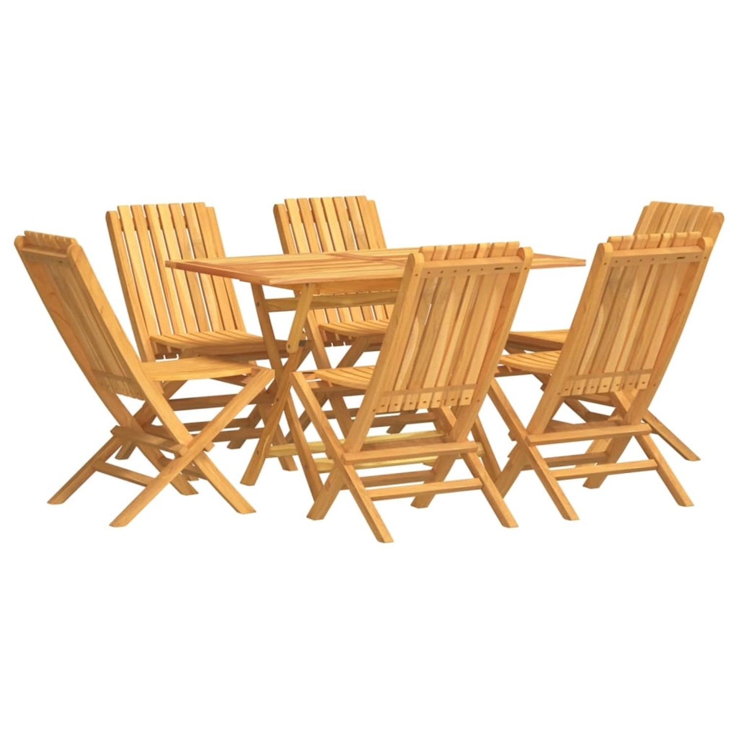 Vidaxl 7-tlg. Garten-essgruppe Massivholz Teak günstig online kaufen