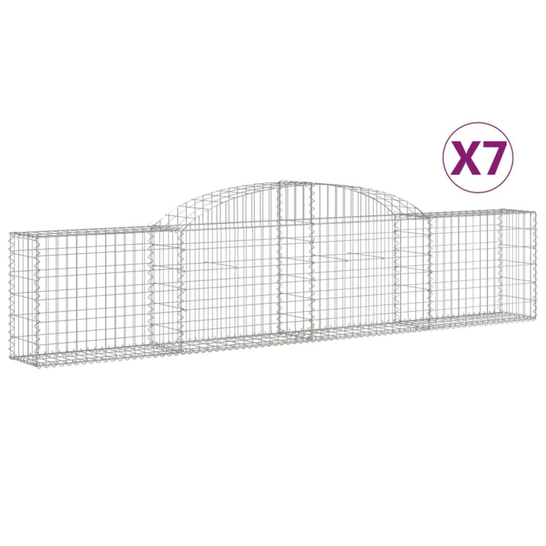 Vidaxl Gabionen Mit Hochbogen 7 Stk. 300x30x60/80 Cm Verzinktes Eisen günstig online kaufen